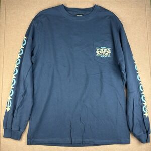 Pass Port Long Sleeve Shirt XL Blue Skateboarding Logo Pocket Graphic
